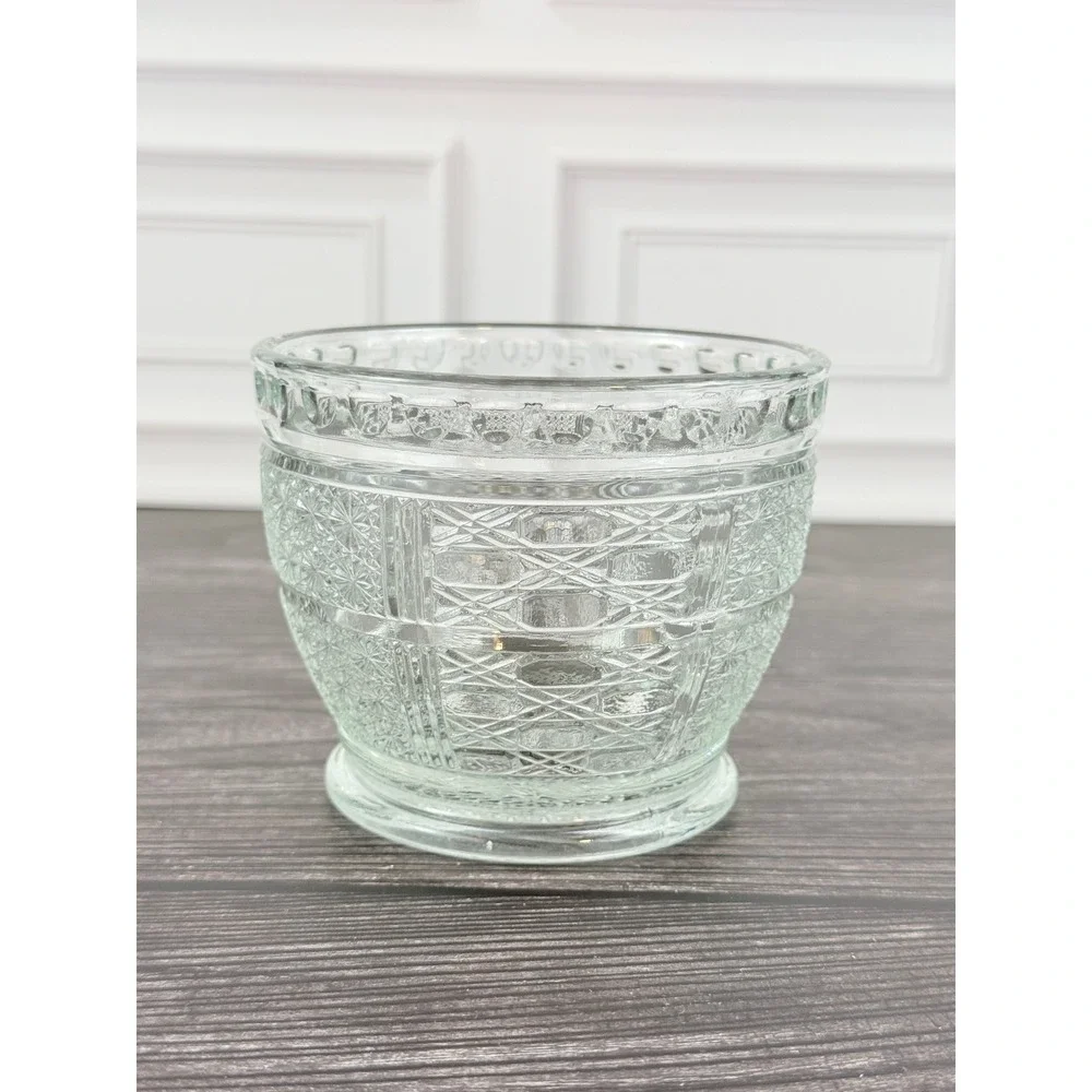 VTG Clear Patterned Depression Pressed Glass Small Bowl 4 1/4